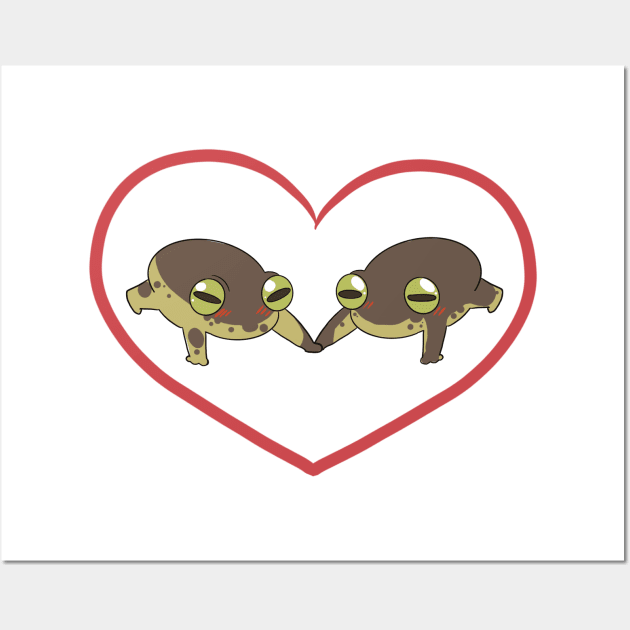 Frogs in love Wall Art by Skyfrost Studio